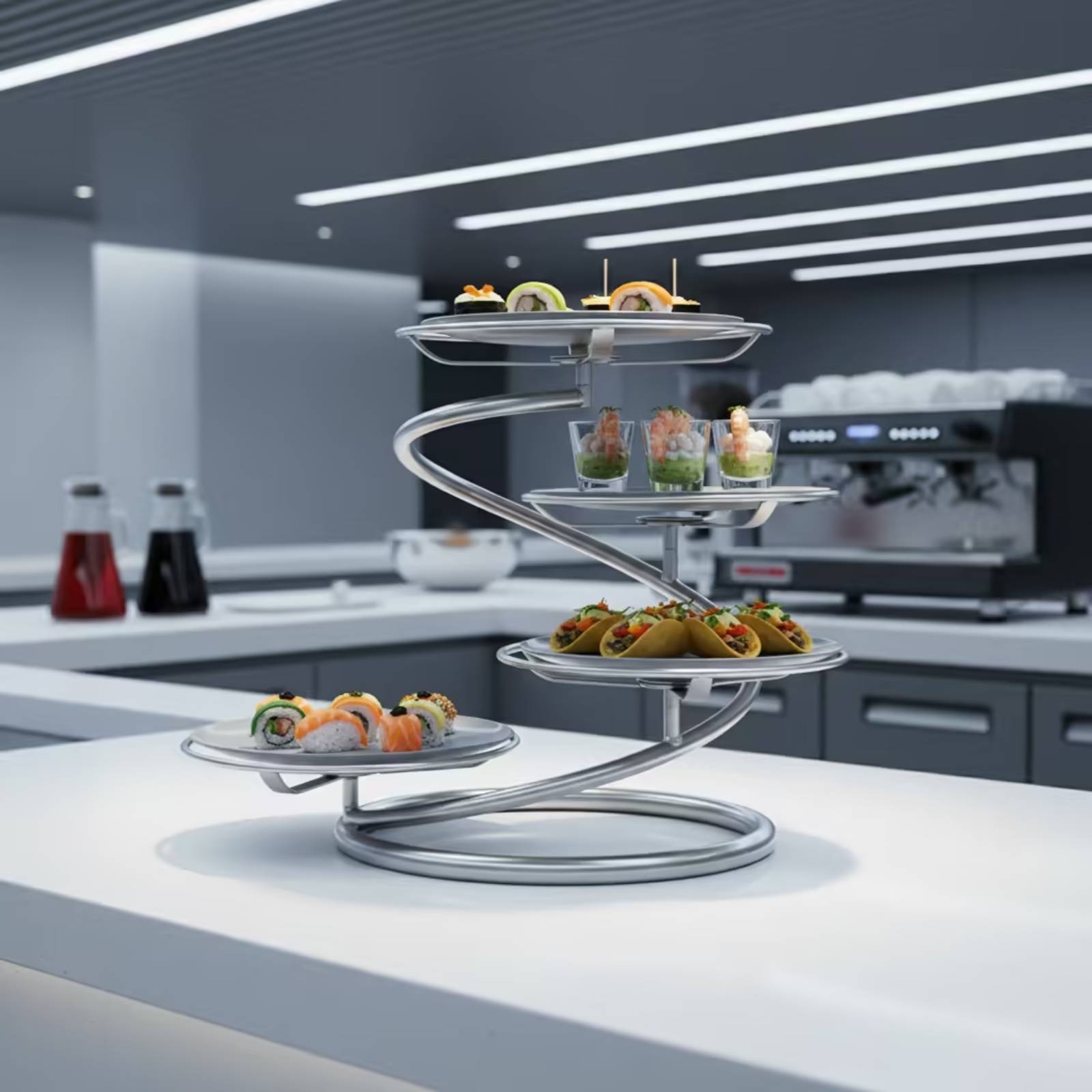 Food Storage Rack - Suporte de Servir em Camadas, Suporte