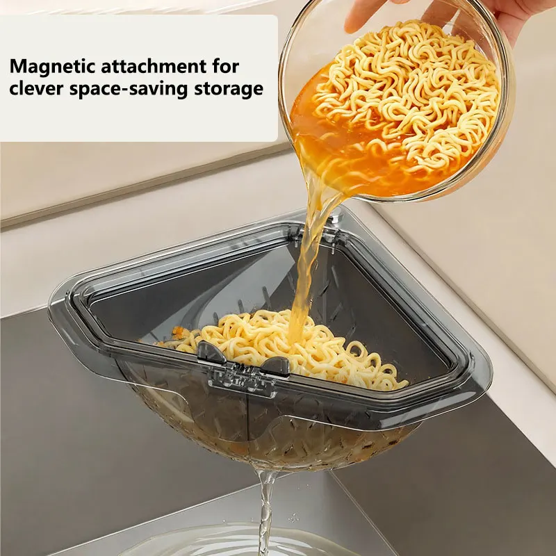 Food Storage Rack - Cesto Magnético Triangular para Pia, Suporte
