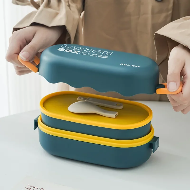 Food Storage With Scoop - Dupla Camada De Plástico Compartimento Lancheira