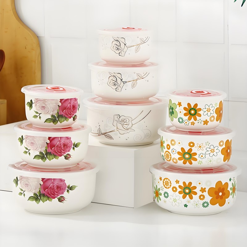 Food Storage Hot - Conjunto de três peças, fino osso