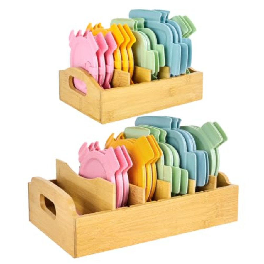 Food Storage Kitchen - Organizador de Tampas de Bambu (2