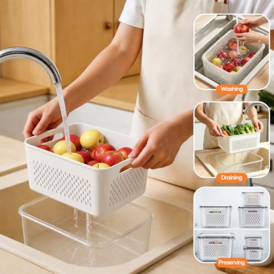 Recipientes para Armazenamento - Food Storage With Colander avaliação e preço
