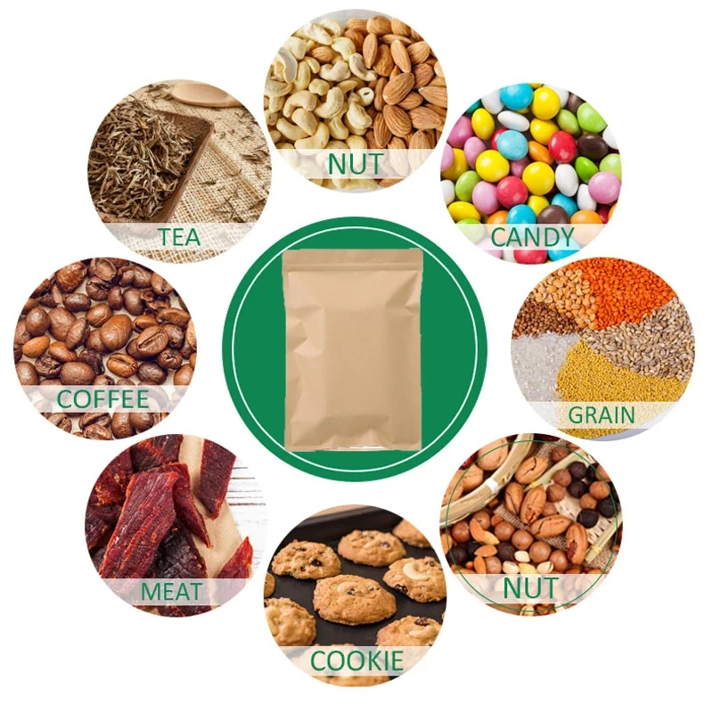 100PCS Bolsa de Papel Kraft Ma - Food Storage Usa avaliação e preço
