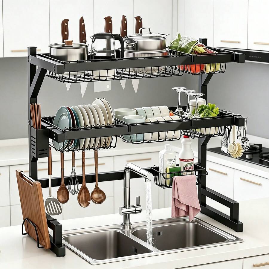 Escorredor de Louça de 2 Nívei - Food Storage Rack avaliação e preço