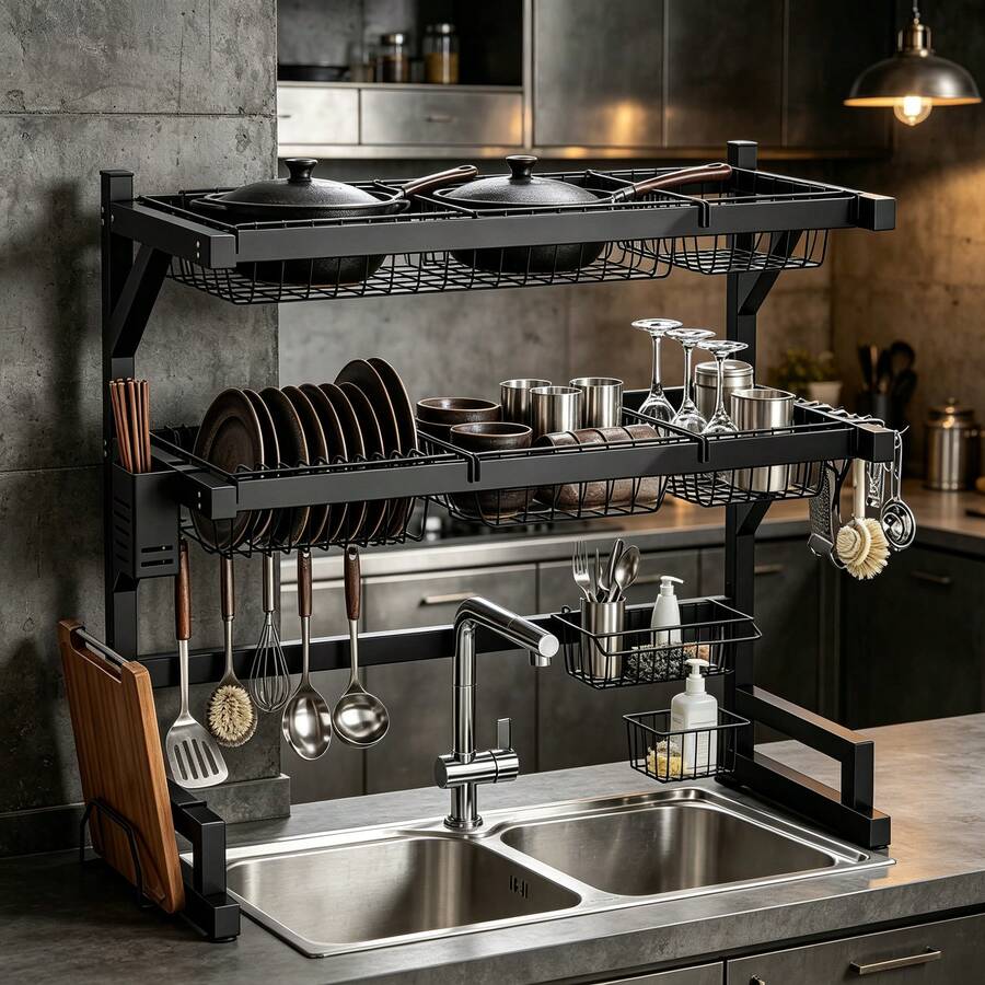 Escorredor de Louça de 2 Nívei - Food Storage Rack avaliação e preço