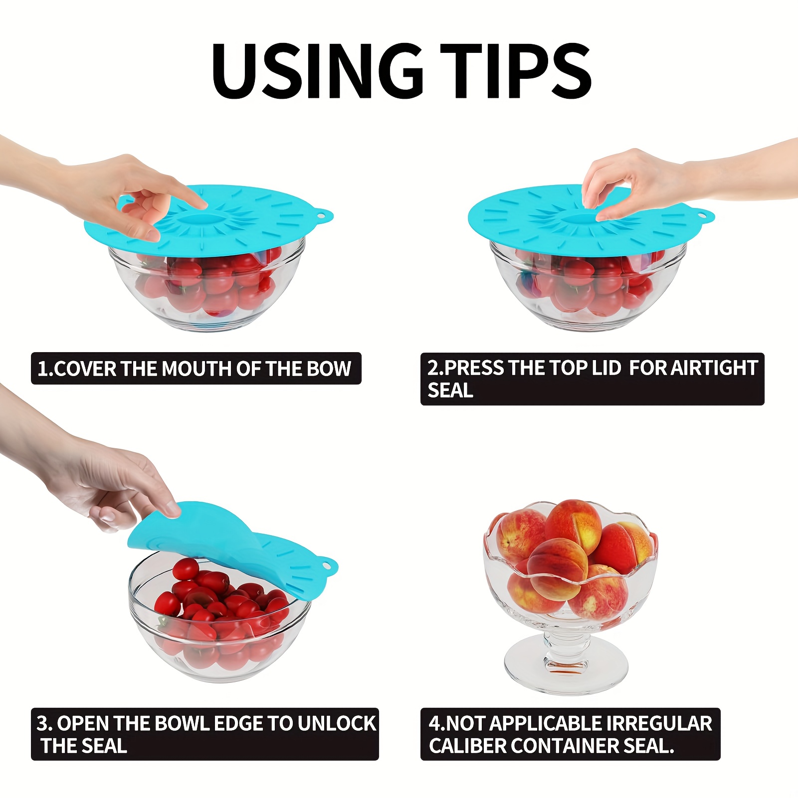 Conjunto de 5 Tampas de Silico - Food Storage With Colander avaliação e preço