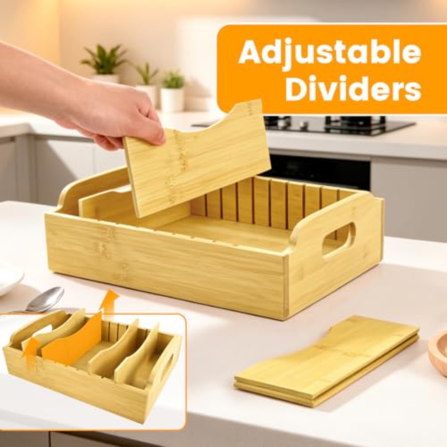 Organizador de Tampas de Bambu - Food Storage Kitchen avaliação e preço