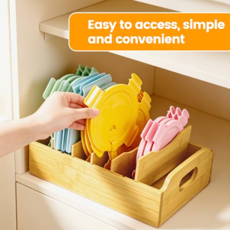 Organizador de Tampas de Bambu - Food Storage Kitchen avaliação e preço